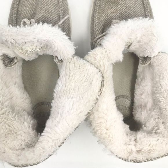 Hey Dude BRITT Tan Tweed Leopard Heel Fur Lined Lace Up Shoes - Picture 8 of 13